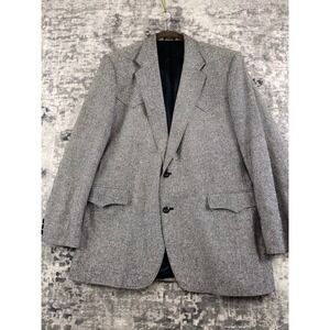 Vtg. Circle S Western Blazer Men 44L Blue Silk Blend Textured Cowboy Sport Coat